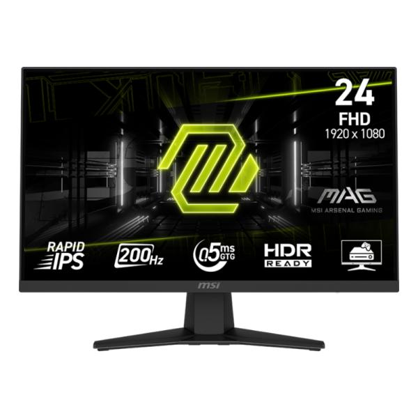 MONITOR GAMING MSI MAG 244F 23.8" PLANO 1920 X 1080 200 HZ ANTI-GLARE HDMI Y DP 9S6-3BC41H-004 NEGRO NEGRO