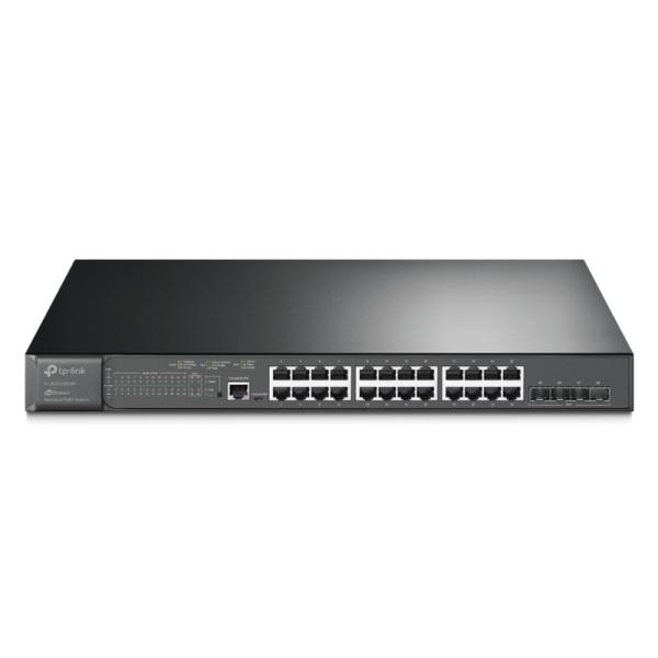 SWITCH TP LINK SG3428XMP(UN) 24 PUERTOS RJ45 POE+ / 4 PUERTOS 10G SFP+ ADMINISTRABLE NEGRO