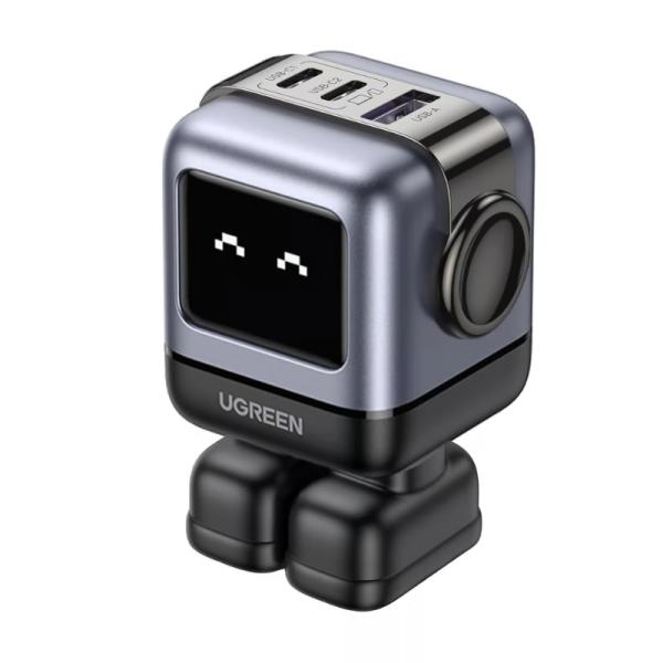 CARGADOR UGREEN CD361 65W 2 PUERTOS USB-C Y 1 PUERTO USB-A CARGA RAPIDA 15570 GRIS