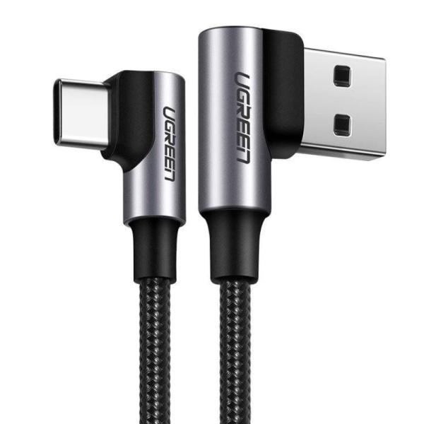 CABLE USB-A ANGULO RECTO A USB-C ANGULO RECTO UGREEN US176 2M 20857 GRIS
