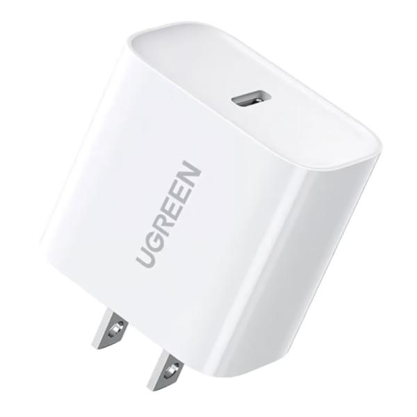 CARGADOR DE PARED UGREEN CD137 20W PUERTO USB-C CARGA RAPIDA 60449 BLANCO