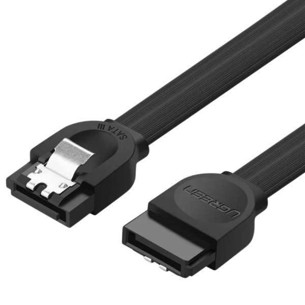 CABLE SATA III UGREEN US217 6GBPS 0.5M COMPATIBLE CON SATA I Y II 30796 NEGRO