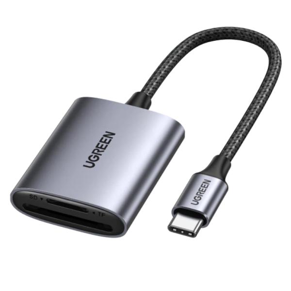 LECTOR DE TARJETAS 2 EN 1 UGREEN CM401 SD/TF USB-C 5GBPS 80888 NEGRO