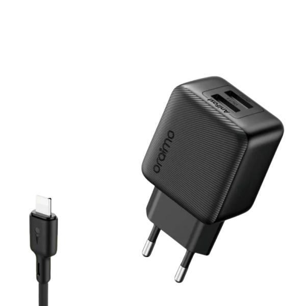 CARGADOR DE PARED ORAIMO OCW-1121E+L53 CON CONECTOR EUROPEO NEGRO