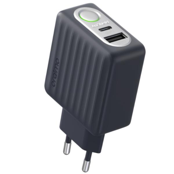 CARGADOR DE PARED ORAIMO OCW-E83D+C53 1 PUERTO USB-A Y 1 PUERTO USB-C CON CONECTOR EUROPEO GRIS