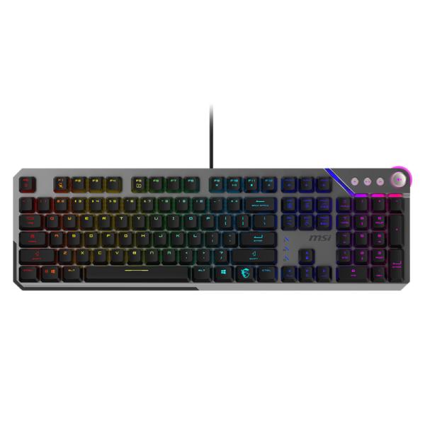 TECLADO GAMING RGB MSI STRIKE 600 SILENT US MEC&Aacute;NICO AL&Aacute;MBRICO USB INGL&Eacute;S S11-04US2A1-CLA NEGRO