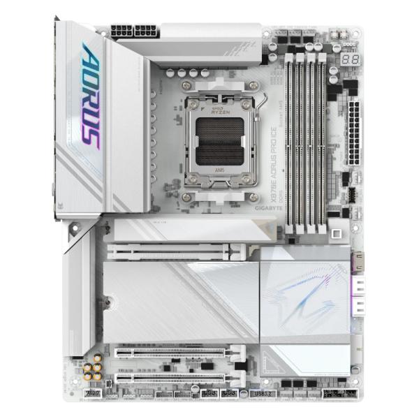 TARJETA MADRE GIGABYTE X870E AORUS PRO ICE AM5 ATX DDR5 BLANCO