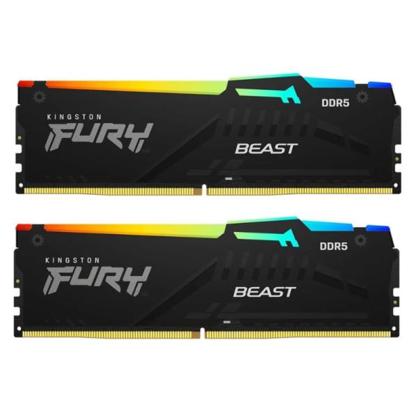 MEMORIA RAM PC 64GB (2X32GB) KINGSTON FURY BEAST DDR5 5600MHZ CL36 1.25V KF556C36BBEAK2-64 NEGRO