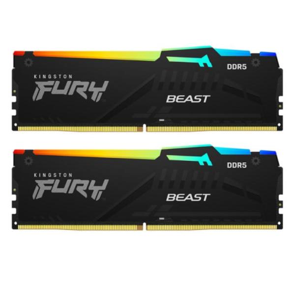MEMORIA RAM PC 64GB (2X32GB) KINGSTON FURY BEAST DDR5 6000MHZ CL36 1.35V KF560C36BBEAK2-64 NEGRO