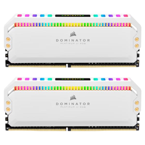 MEMORIA RAM PC 16GB (2×8GB) CORSAIR DOMINATOR PLATINUM RGB DDR4 3600MHz CL18 1.35V RGB CMT16GX4M2C3600C18W BLANCO