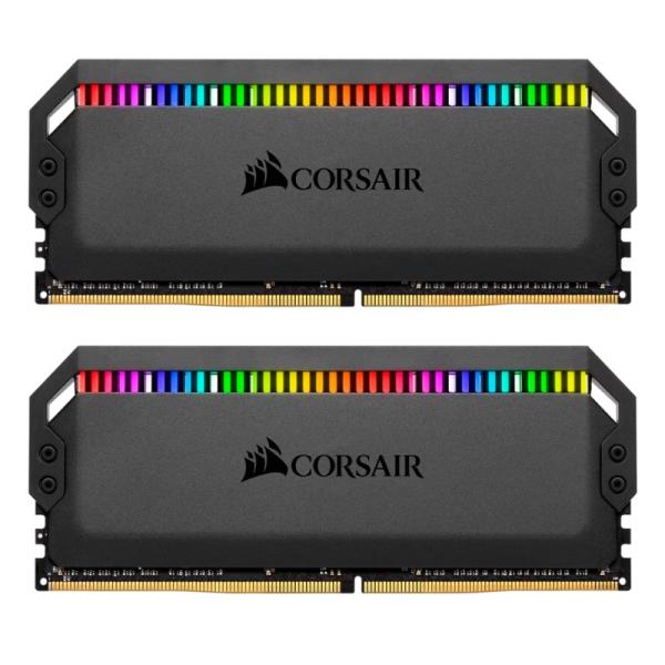 MEMORIA RAM PC 16GB (2×8GB) CORSAIR DOMINATOR PLATINUM RGB DDR4 3200MHz CL16 1.35V RGB CMT16GX4M2C3200C16 NEGRO