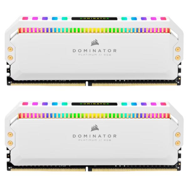 MEMORIA RAM PC 16GB (2×8GB) CORSAIR DOMINATOR PLATINUM RGB DDR4 3200MHz CL16 1.35V RGB CMT16GX4M2C3200C16W BLANCO