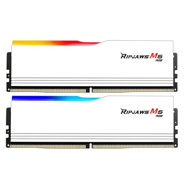 MEMORIA RAM PC 32GB(2X16GB) G.SKILL RIPJAWS M5 RGB DDR5 6000MHZ CL36 1.35V F5-6000J3636F16GX2-RM5RW BLANCO