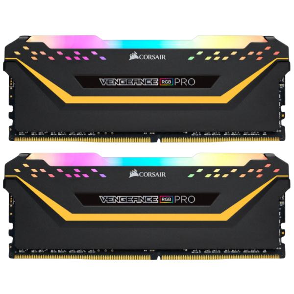MEMORIA RAM PC 16GB (2&times;8GB) CORSAIR VENGEANCE RGB PRO DDR4 3200MHz CL16 1.35V RGB CMW16GX4M2E3200C16-TUF NEGRO