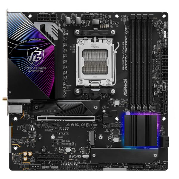TARJETA MADRE ASROCK B850M RIPTIDE WIFI AM5 MICRO-ATX DDR5 NEGRO