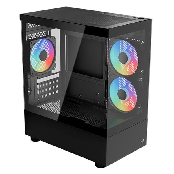CASE RGB AEROCOOL VIEWPORT MINI-G-BK-V2 MINI TOWER VENTILADORES 3 DE 120MM CON VIDRIO FRONTAL Y LATERAL ACCM-ES09133.11 NEGRO