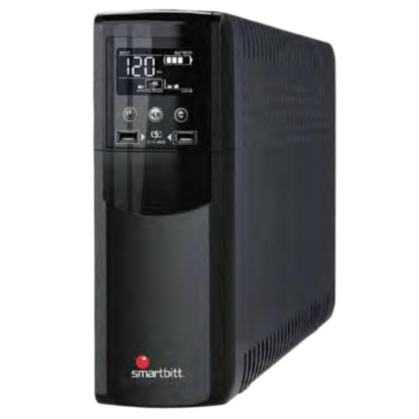 UPS SMARTBITT SBNB1500P 1500VA 900W PRIME ENTRADA Y SALIDAS NEMA USB RJ45 NEGRO
