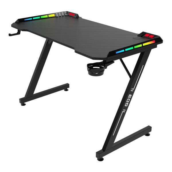 ESCRITORIO GAMING AEROCOOL GD3 RGB ACERO CON POSAVASOS  Y SOPORTE PARA HEADSET TEGD-4033011.11-AF NEGRO