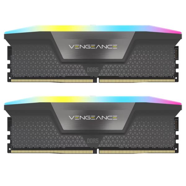 MEMORIA RAM PC 64GB (2X32GB) CORSAIR VENGEANCE RGB DDR5 5600MHZCL40 1.25V CMH64GX5M2B5600Z40K NEGRO