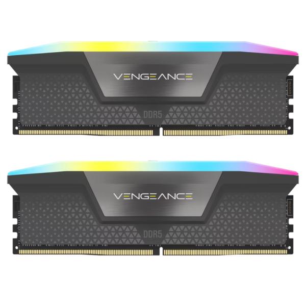 MEMORIA RAM PC 64GB (2X32GB) CORSAIR VENGEANCE RGB DDR5 6000MHZ CL38 1.35V CMH64GX5M2B6000Z38 NEGRO
