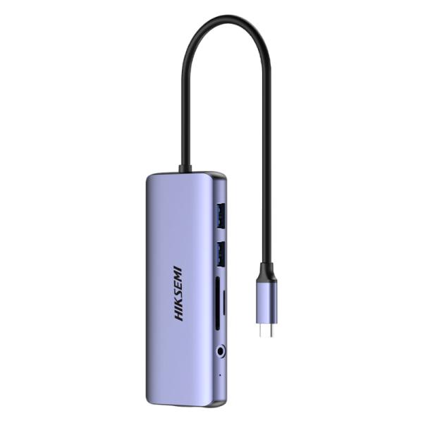 HUB HIKSEMI HS-HUB-DS11 11 EN 1 USB-C  1 PUERTO PD CARGA RAPIDA 1 PUERTO HDMI 1 PUERTO VGA 1 PUERTO MICRO SD 1 PUERTO TF 2 PUERTOS USB-A 3.0 2 PUERTOS USB-A 2.0 1 PUERTO DE AUDIO Y 1 PUERTO RJ45
