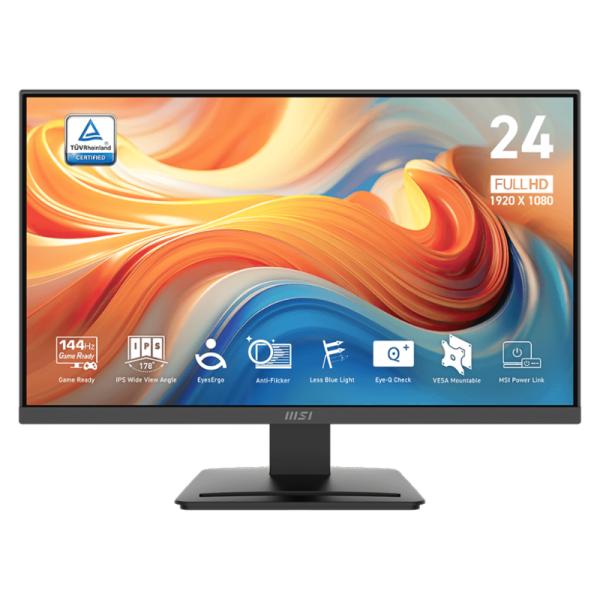 MONITOR GAMING MSI PRO MP243L E14 23.8 PULG PLANO 1920 X 1080 144HZ ANTI-GLARE HDMI Y D-SUB 9S6-3PE1CH-005 NEGRO NEGRO