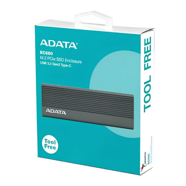 ENCAPSULADOR USB 3.2 GEN2 USB C ADATA EC680 M.2 EC680-CCGY GRIS