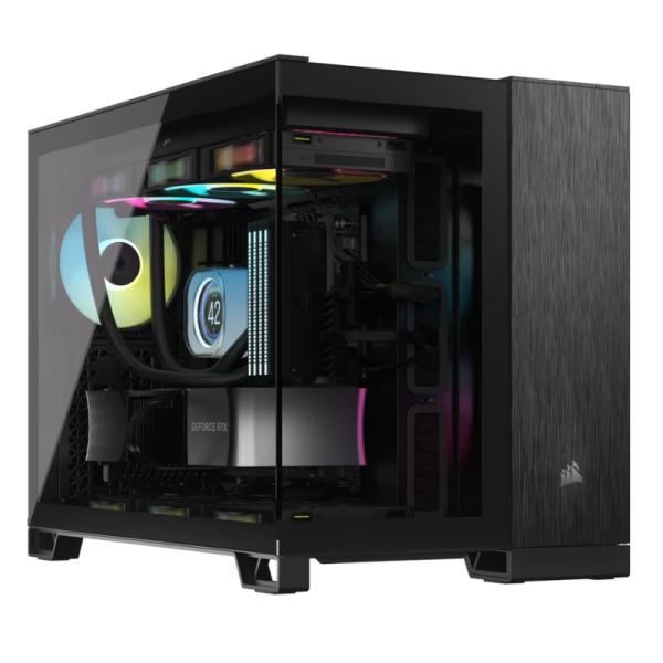 CASE CORSAIR 2500X MID TOWER SIN VENTILACIÓN INCLUIDA CON VIDRIO LATERAL Y MALLA FRONTAL CC-9011287-WW NEGRO/ALUMINIO OBSIDIANA