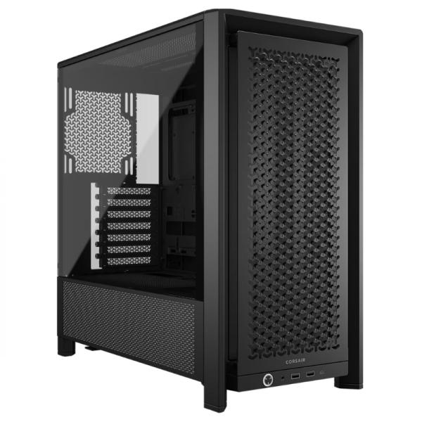 CASE CORSAIR FRAME 4000D MID TOWER SIN VENTILACIÓN INCLUIDA CON VIDRIO LATERAL Y MALLA FRONTAL CC-9011290-WW NEGRO