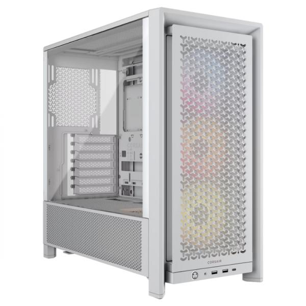 CASE RGB CORSAIR FRAME 4000D RS MID TOWER VENTILADORES 3 DE 120MM CON VIDRIO LATERAL Y MALLA FRONTAL CC-9011297-WW BLANCO