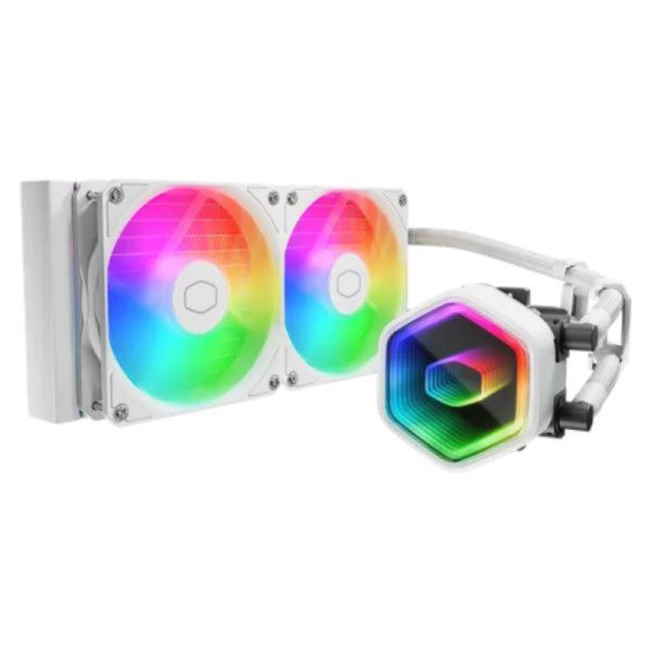 ENFRIAMIENTO LIQUIDO RGB COOLER MASTER MASTERLIQUID 240 CORE II WHITE LGA1851/AM5 2X120MM SLEEVE MLW-D24M-A18PA-RW BLANCO