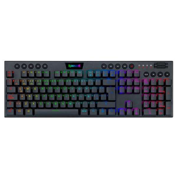 TECLADO GAMING RGB  REDRAGON  HORUS FS K618 MECANICO INALAMBRICO (BLUETOOTH / 2.4GHZ) ESPA&Ntilde;OL SWITCH ROJO NEGRO