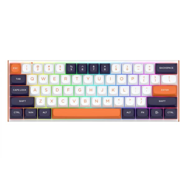 TECLADO GAMING RGB REDRAGON FIDD K683WBO MECANICO AL&Aacute;MBRICO INGLES NEGRO/BLANCO/NARANJA