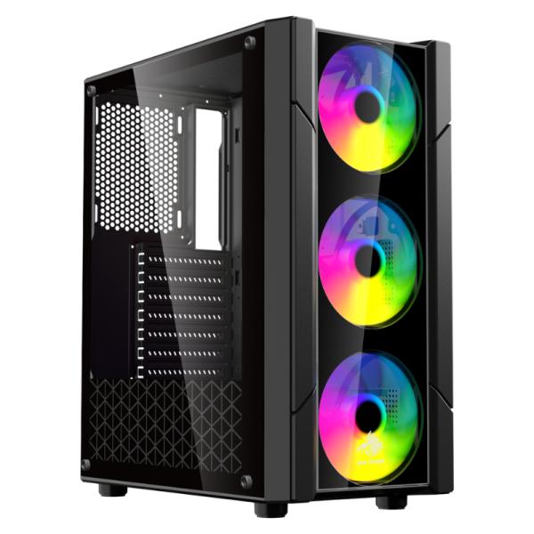 CASE EAGLE WARRIOR CG13ALRA001C MID TOWER VENTILADORES 3 DE 120MM CON VIDRIO LATERAL NEGRO