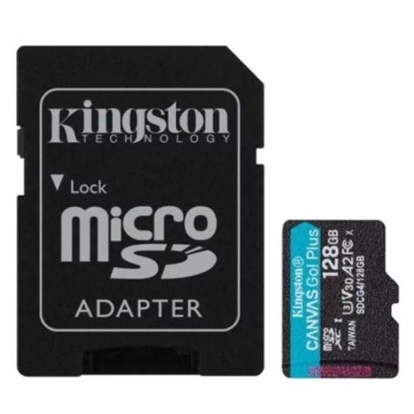 MEMORIA MICRO SDXC 128GB KINGSTON SDCG4/128GB CLASE 10 UHS-I V30 200 MB/S / 100 MB/S IDEAL PARA DRONES Y CÁMARAS DEPORTIVAS