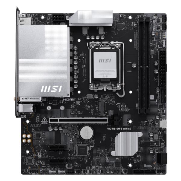 TARJETA MADRE MSI PRO H810M-B WIFI6E LGA 1851 MICRO ATX DDR5 911-7E64-003 NEGRO