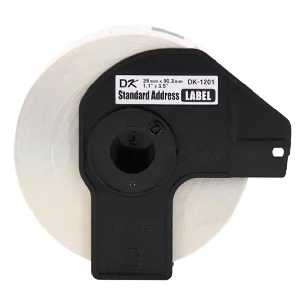 ROLLO DE ETIQUETA BROTHER PARA DIRECCIONES DK1201 29MM X 90MM / 400 ETIQUETAS COMPATIBLE CON IMPRESORAS QL PAPEL BLANCO CON TEXTO NEGRO