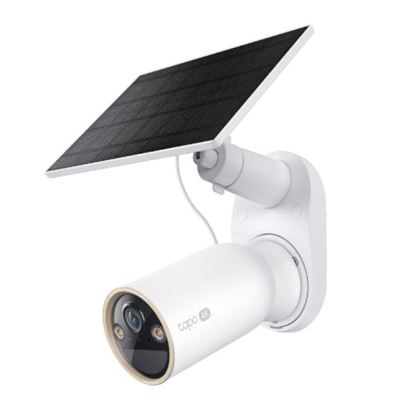KIT DE CAMARA TP-LINK TAPO C460 1 CAMARA TIPO BULLET CON PANEL SOLAR 4K AUDIO BIDIRECCIONAL WIFI VISION NOCTURNA IP66 BLANCO