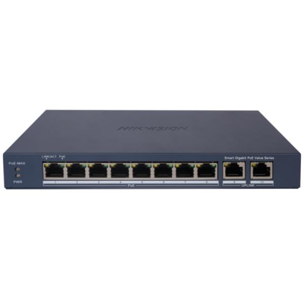 SWITCH HIKVISION DS-3E1510P-EI/M(O-STD) (E) 8 PUERTOS GIGABIT POE / 2 PUERTOS GIGABIT RJ45 20 GBPS SMART MANAGED 301802997 AZUL