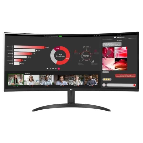 MONITOR LG ULTRAWIDE 34 CURVO 21 PULG9 3440 X 1440 (WQHD) 100 HZ PANEL VA HDR10 FREESYNC / HDMI / DISPLAYPORT 34WR50QC-B NEGRO