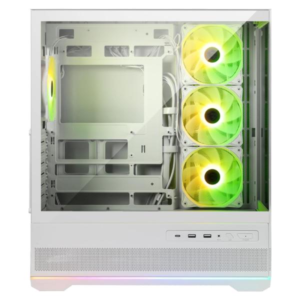 CASE RGB MSI MAG PANO 110R PZ WHITE MID TOWER VENTILADORES 3 DE 120MM Y 1 DE 120MM CON VIDRIO LATERAL 306-7G28W21-JA4 BLANCO