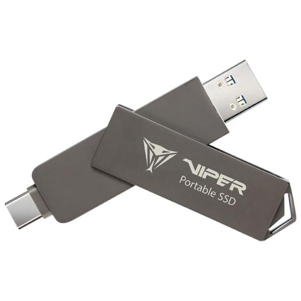 HD SOLIDO EXTERNO 2TB PATRIOT PVP30 DUO COMPACT USB 3.2 GEN 2 TIPO C/A 1000 MB/S 1000 MB/S PVP302TB28UDG GRIS