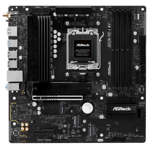 TARJETA MADRE ASROCK B850M PRO-A WIFI AM5 MICRO ATX DDR5 MB-850MPROAW NEGRO