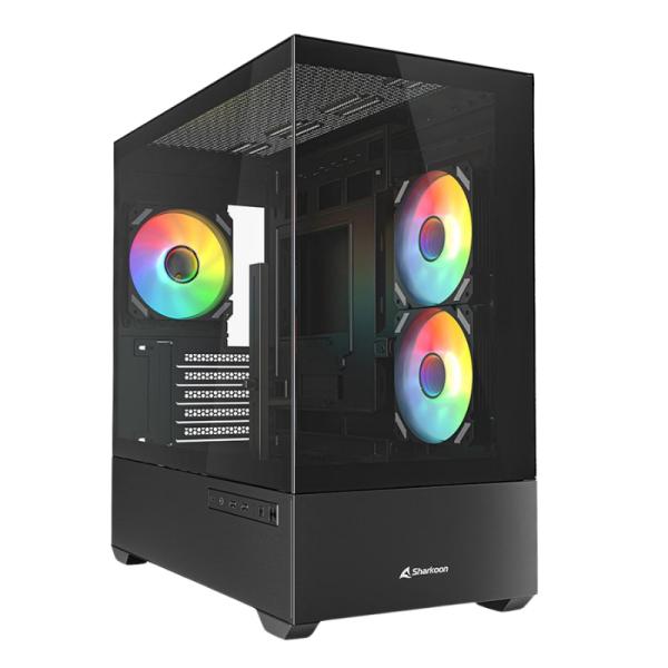 CASE RGB SHARKOON MK6 MID TOWER VENTILADORES 3 DE 120MM CON VIDRIO LATERAL 4044951041794 NEGRO