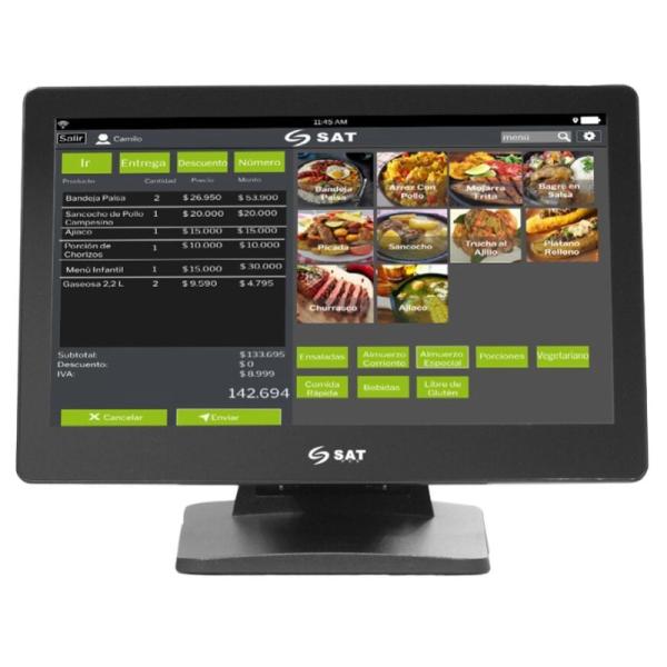 COMPUTADORA AIO PUNTO DE VENTA SAT AMERICA N140 15.6" INTEL CELERON J4125 8GB 256GB SSD SATN140J418S256+W NEGRO
