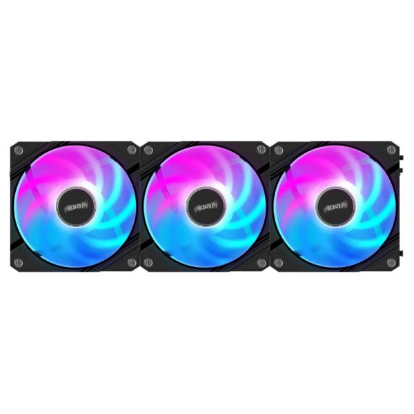 ABANICO RGB GIGABYTE AORUS EZ CHAIN FAN 120 (3-PACK) 120MM GP-ECFAN1203 G10 NEGRO