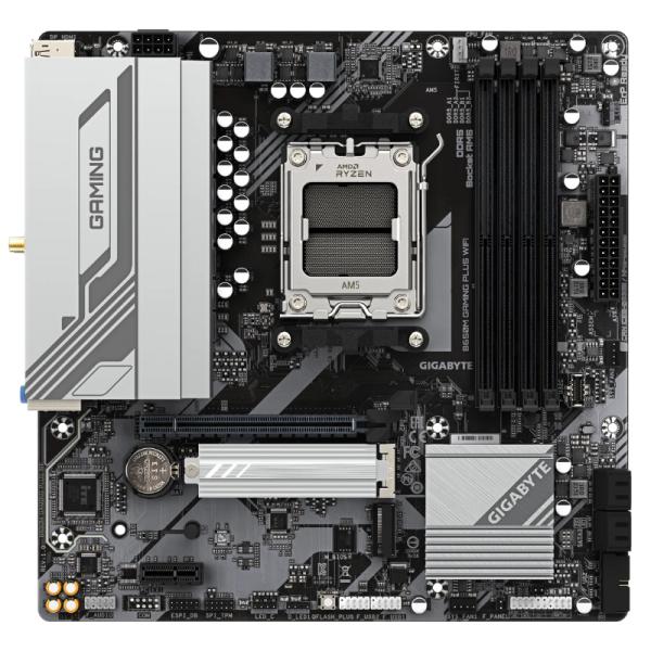 TARJETA MADRE GIGABYTE B650M GAMING PLUS WIFI MICRO ATX DDR5 WIFI 6E / BLUETOOTH NEGRO / BLANCO