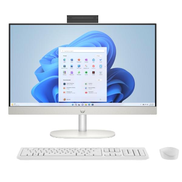 COMPUTADORA HP ALL IN ONE 24-CR0250LA  23.8 PULG RYZEN 5-7520U 8GB 512GB SSD FHD WIN 11 HOME BA1V5LA#ABM BLANCO