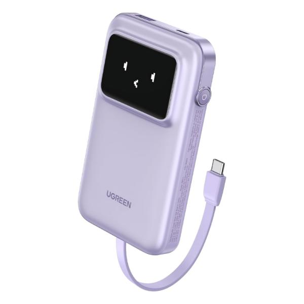 POWER BANK UGREEN PB511 10000MAH DE CARGA RAPIDA USB-C CON LED DISPLAY 35604B MORADO