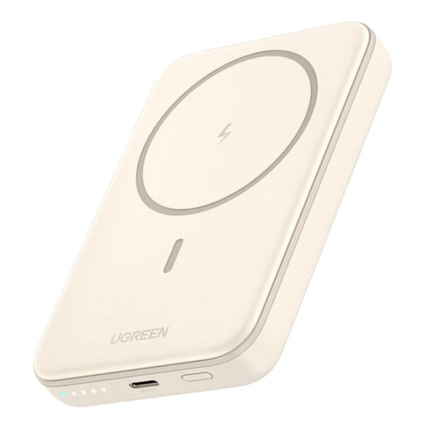 POWER BANK UGREEN PB561 10000MAH INALÁMBRICO MAGNÉTICO USB-C 20W QI 15W DISPLAY LCD 25208 BEIGE